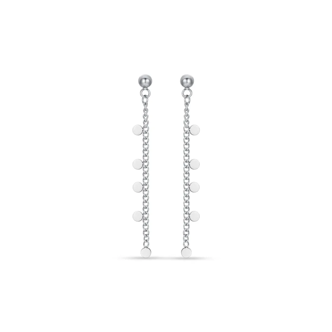Luca Barra Ladies Steel Earrings with Circles