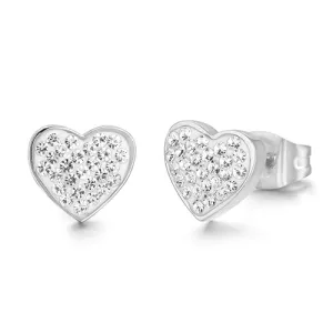 Luca Barra Ladies Steel Earrings with Hearts and Crystals
