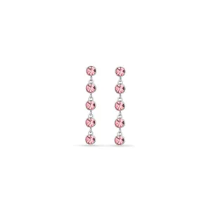 Luca Barra Ladies steel earrings with pink crystals