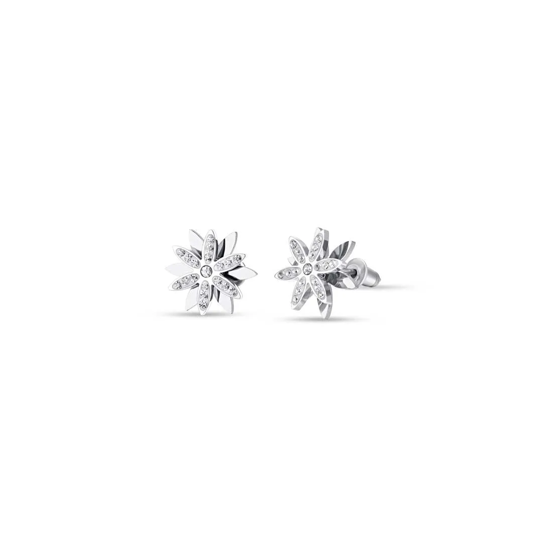 Luca Barra Ladies steel earrings with rotating Flower of Life