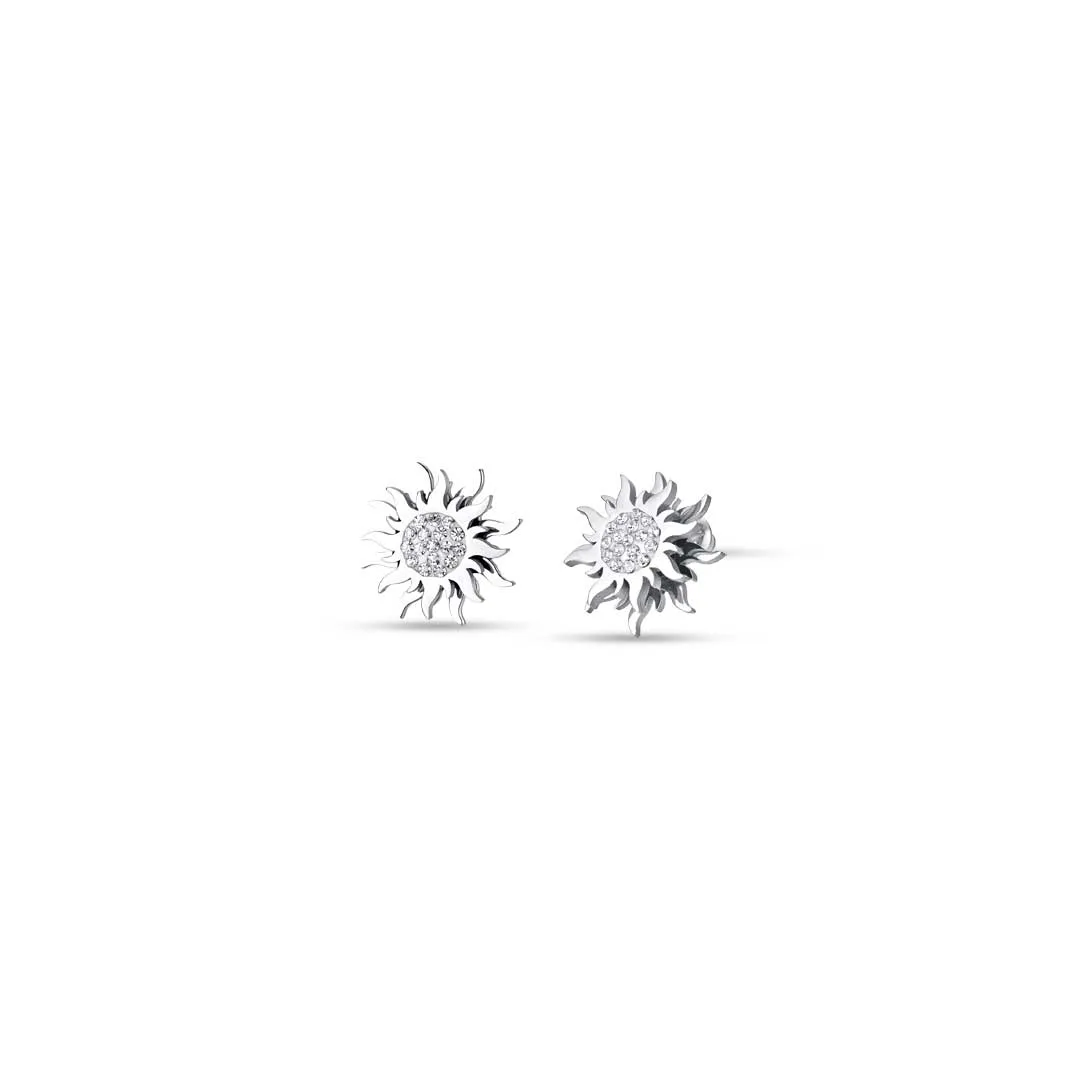 Luca Barra Ladies steel earrings with rotating sun