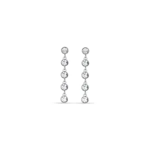 Luca Barra Ladies steel earrings with White crystals