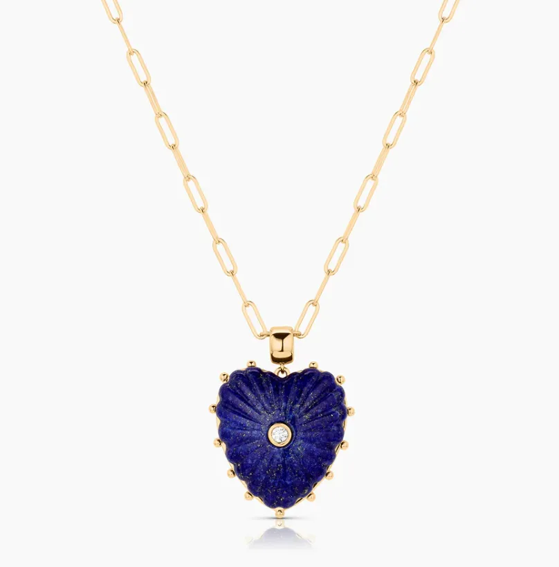 Malene Lapis Paperclip Necklace