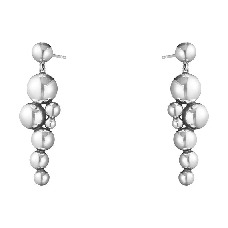 Medium Moonlight Grapes Silver Earrings