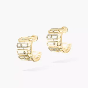 Messika Move Iconica 18ct Yellow Gold 1.6ct Diamond Earrings