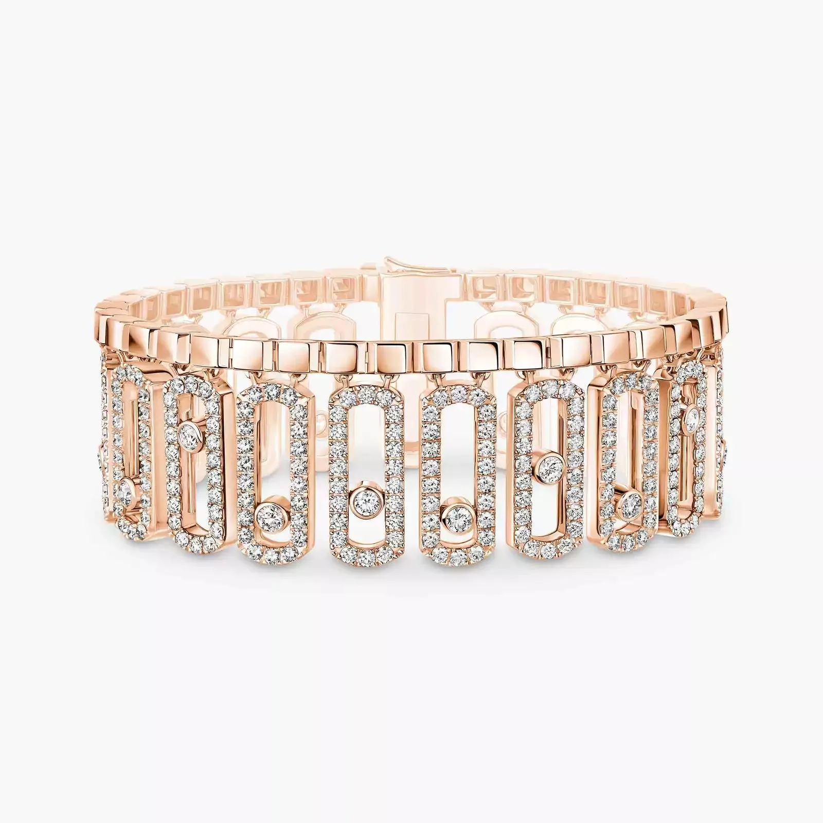 Messika Move Iconica Pavé 18ct Pink Gold 7ct Diamond Bracelet