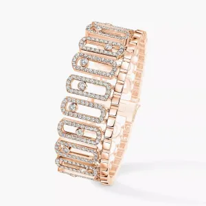 Messika Move Iconica Pavé 18ct Pink Gold 7ct Diamond Bracelet
