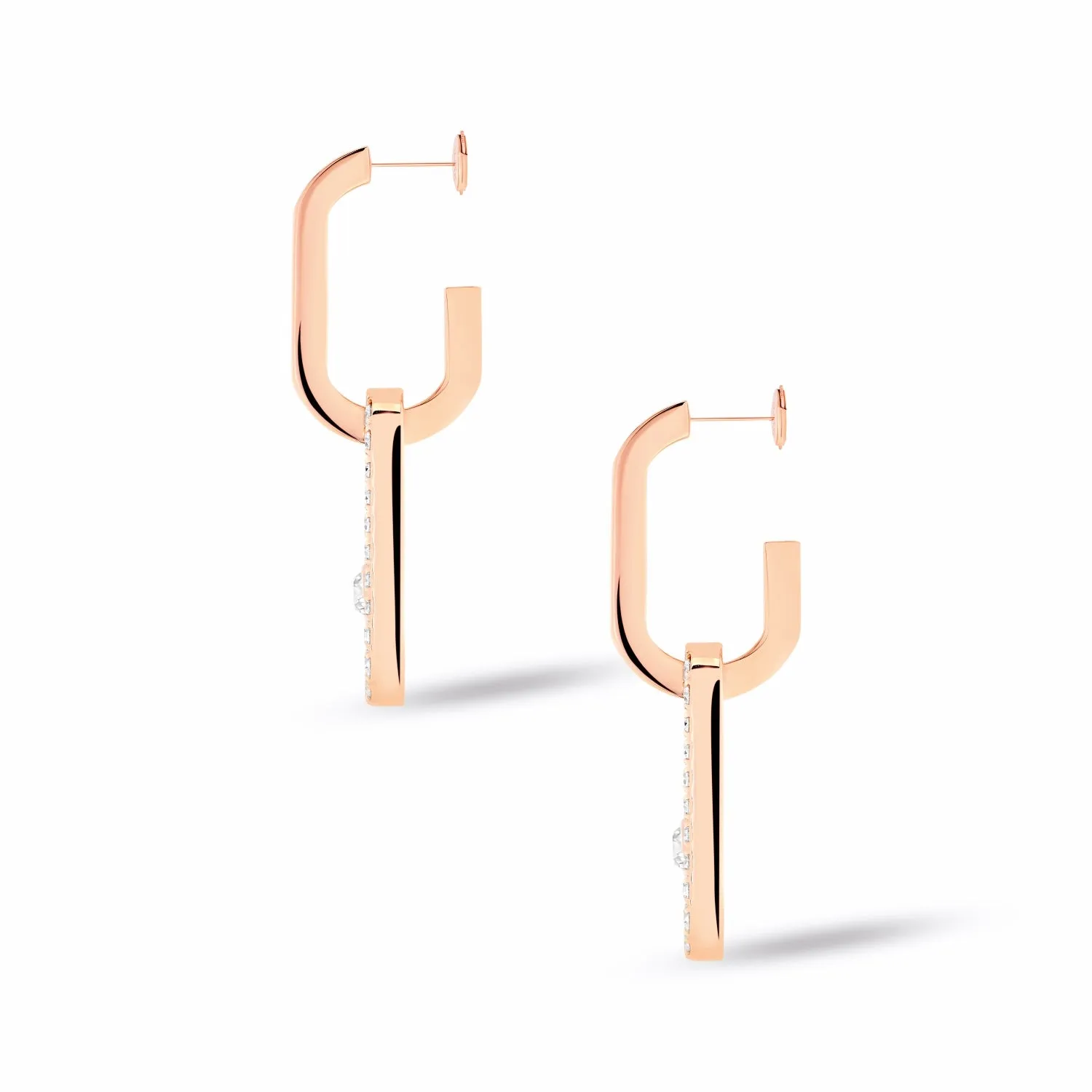 Messika Move Link 18ct Rose Gold 0.88ct Diamond Drop Earrings