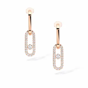 Messika Move Link 18ct Rose Gold 0.88ct Diamond Drop Earrings