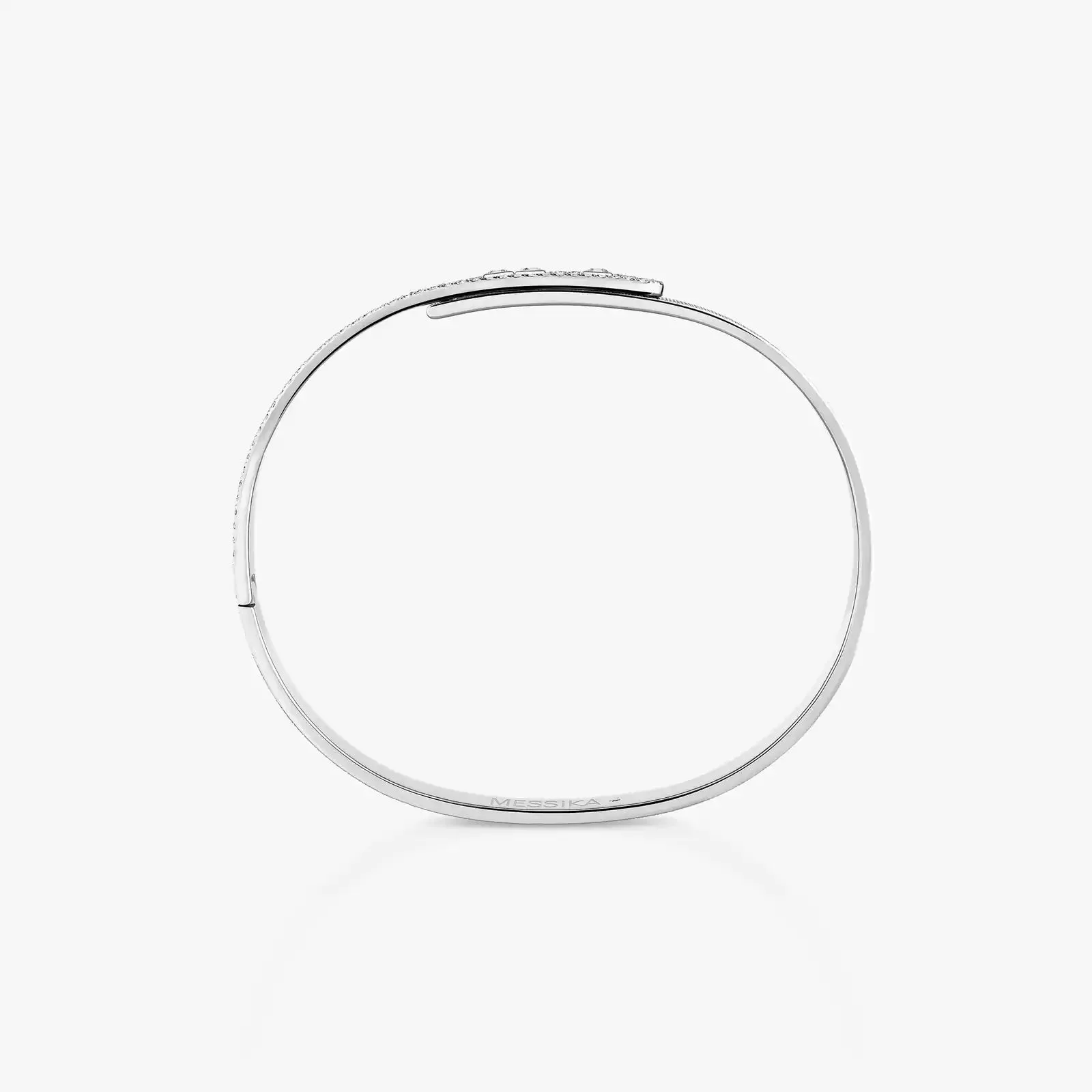 Messika Move Noa Ciselé Semi-Pavé 18ct White Gold 1.55ct Diamond Bangle