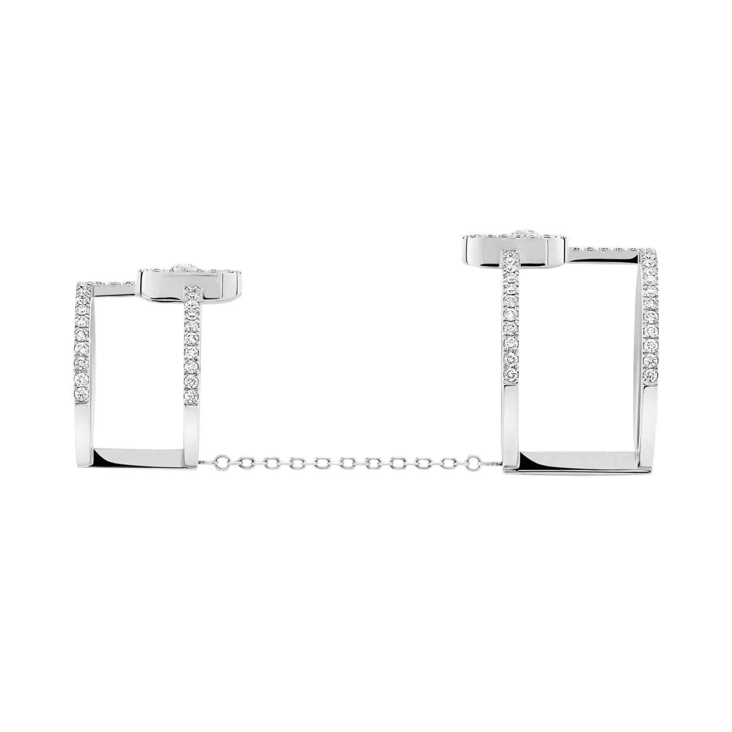 Messika Move Uno 18ct White Gold Diamond Double Ring