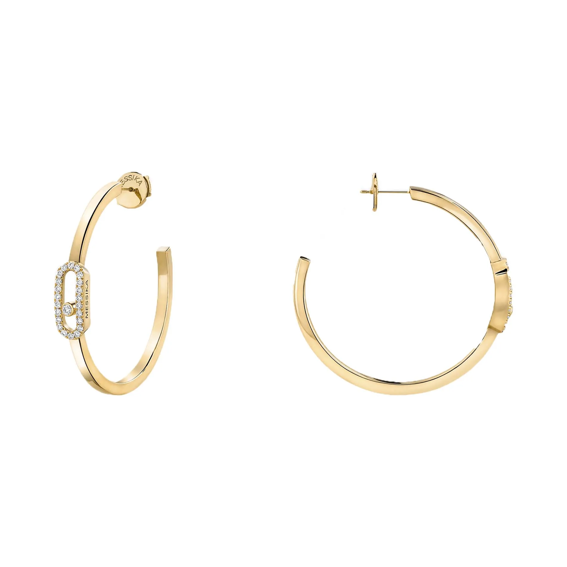 Messika Move Uno 18ct Yellow Gold Diamond Small Hoop Earrings