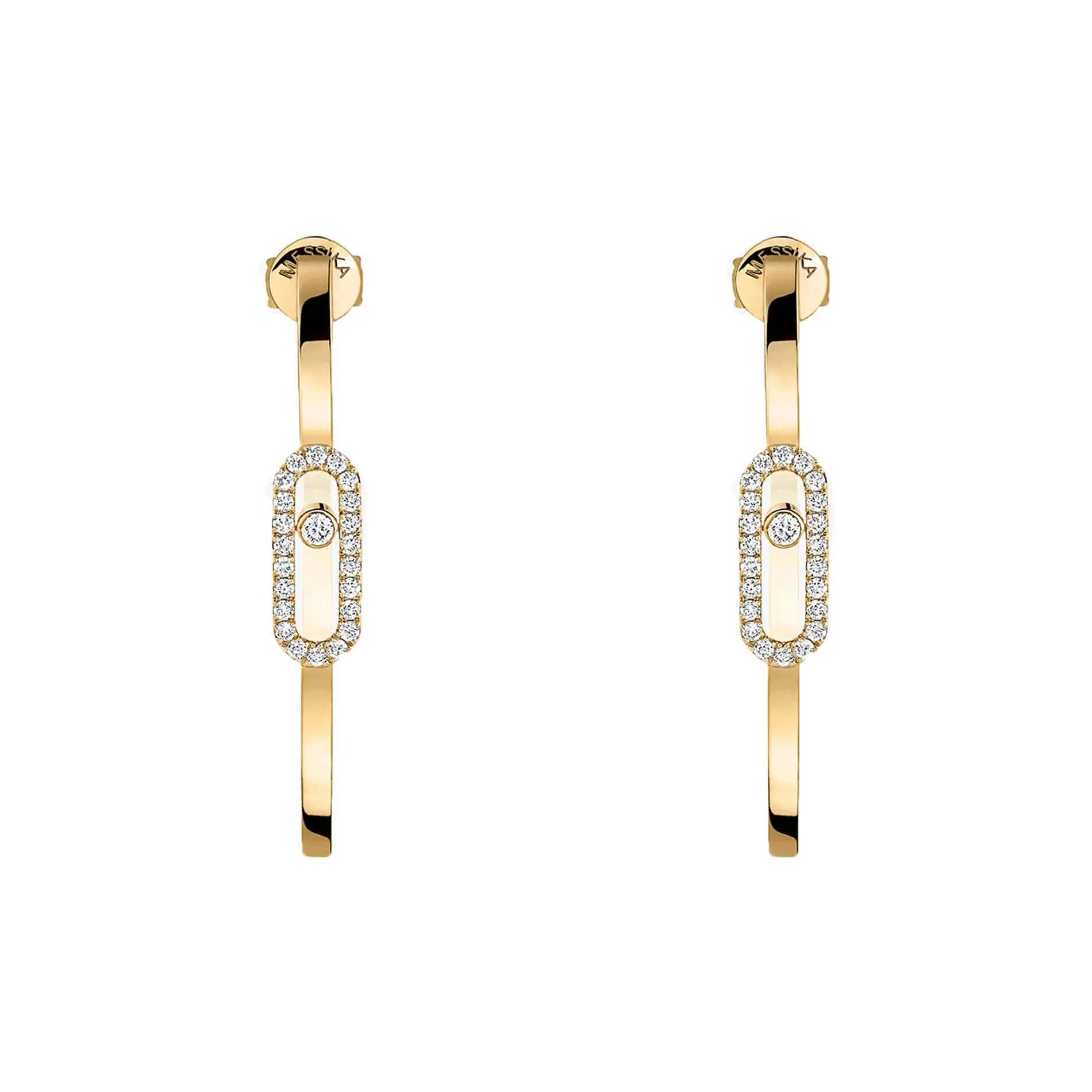 Messika Move Uno 18ct Yellow Gold Diamond Small Hoop Earrings