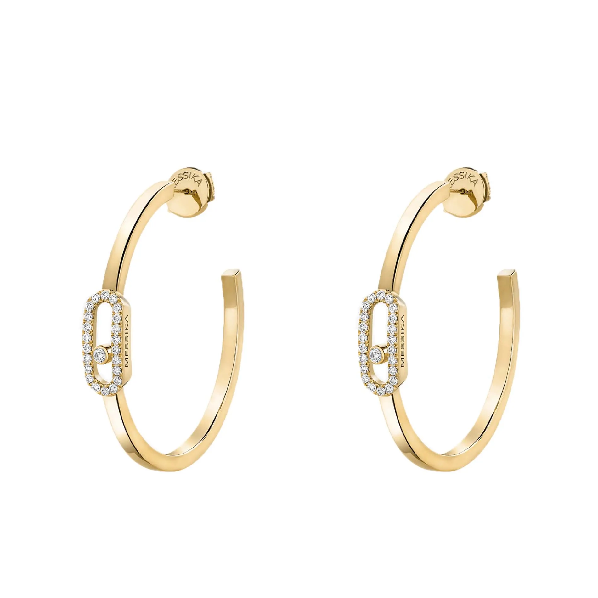 Messika Move Uno 18ct Yellow Gold Diamond Small Hoop Earrings