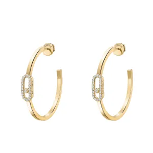 Messika Move Uno 18ct Yellow Gold Diamond Small Hoop Earrings