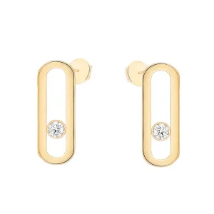 Messika Move Uno 18ct Yellow Gold Diamond Stud Earrings