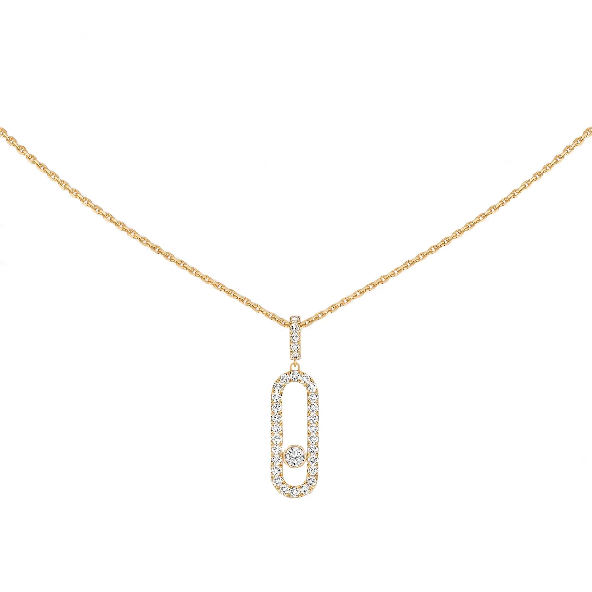 Messika Move Uno Pave 18ct Yellow Gold Diamond Necklace