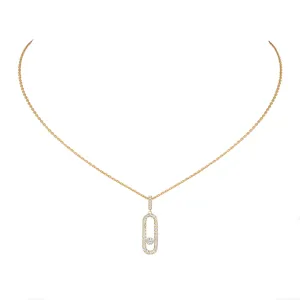 Messika Move Uno Pave 18ct Yellow Gold Diamond Necklace