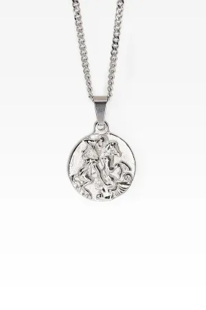 Midnight City St George Pendant & Chain Silver
