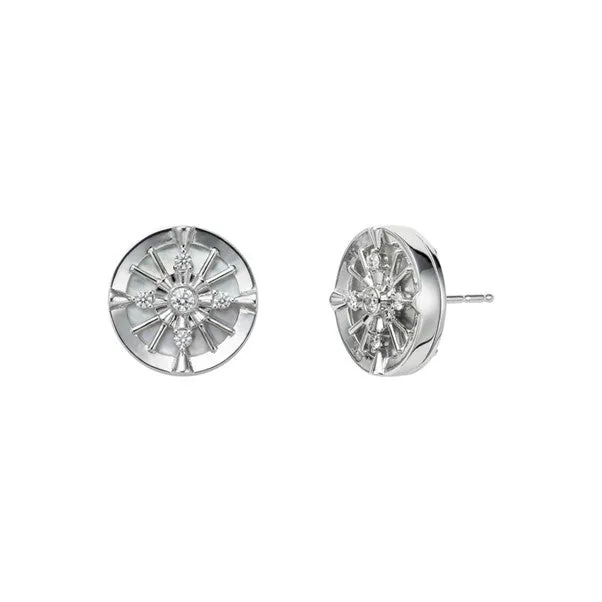 Mikimoto 18ct White Gold 0.18ct Diamond Lucky Arrows Earrings