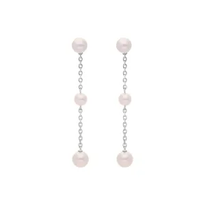 Mikimoto 18ct White Gold Akoya Pearl Drop Earrings