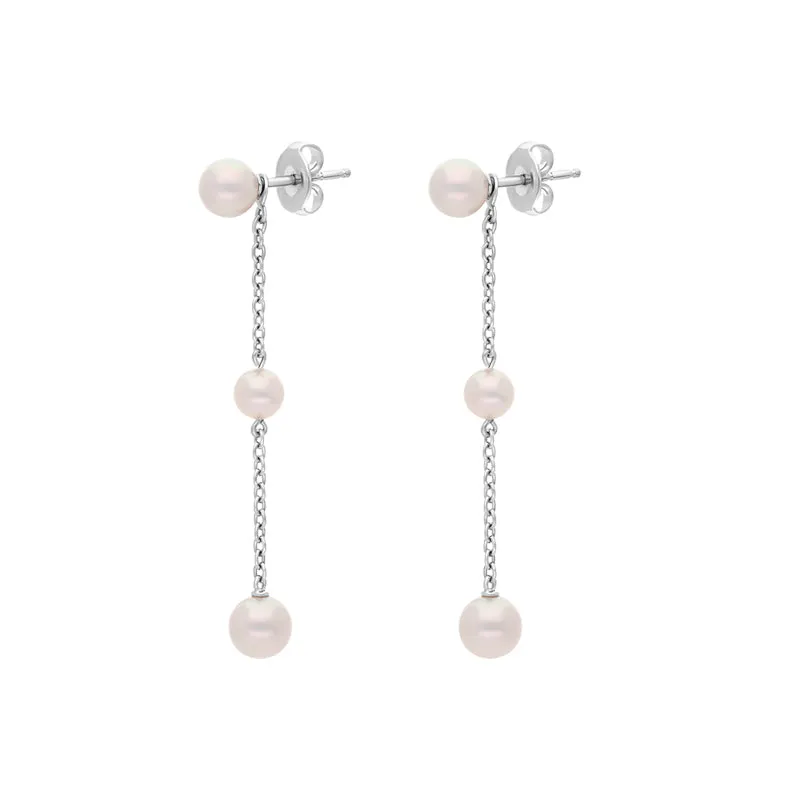 Mikimoto 18ct White Gold Akoya Pearl Drop Earrings