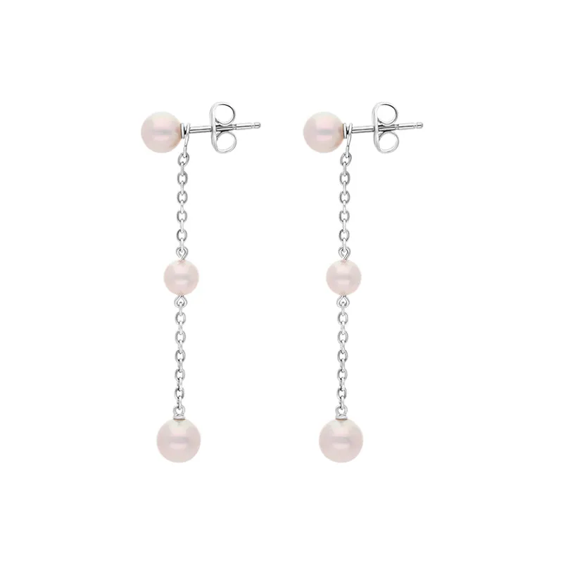 Mikimoto 18ct White Gold Akoya Pearl Drop Earrings