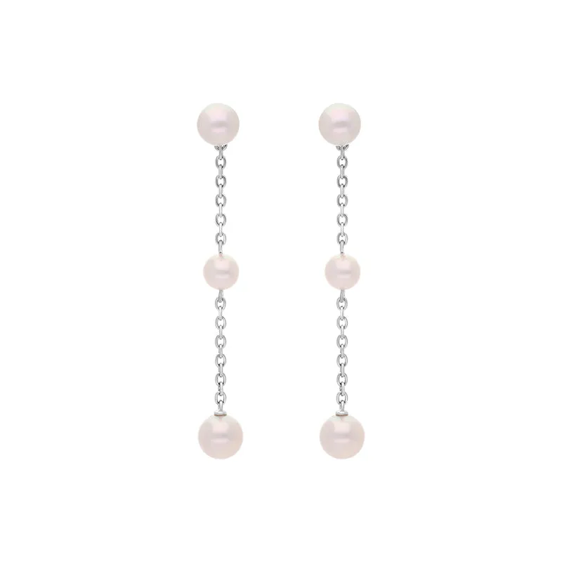 Mikimoto 18ct White Gold Akoya Pearl Drop Earrings
