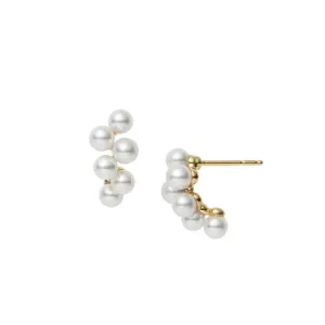 Mikimoto 18ct Yellow Gold Akoya Cultured Pearl Cluster Earrings