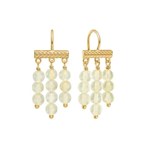Mirage 18K Gold Plated Earrings w. Quartz