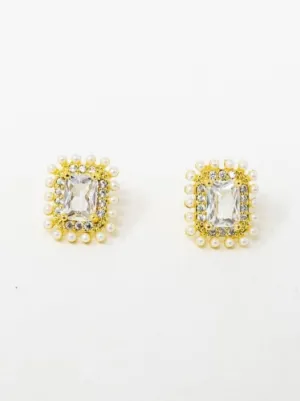 Mirror Mirror Pearl Rectangle Earring