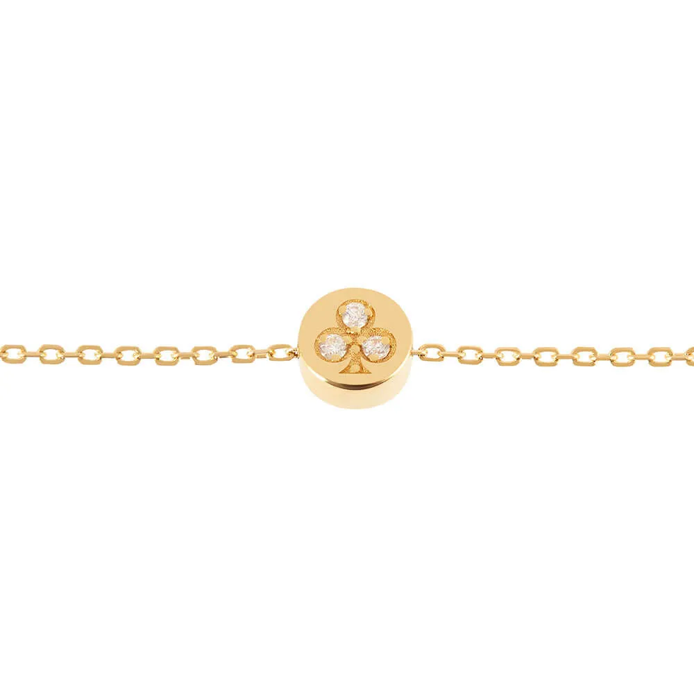 Modern Words Fine Clubs 18K Gold Bracelet w. Diamond