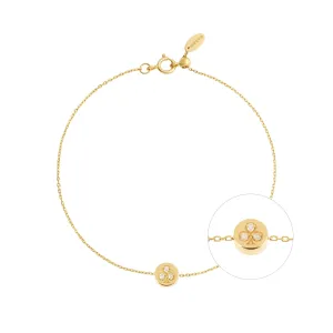 Modern Words Fine Clubs 18K Gold Bracelet w. Diamond
