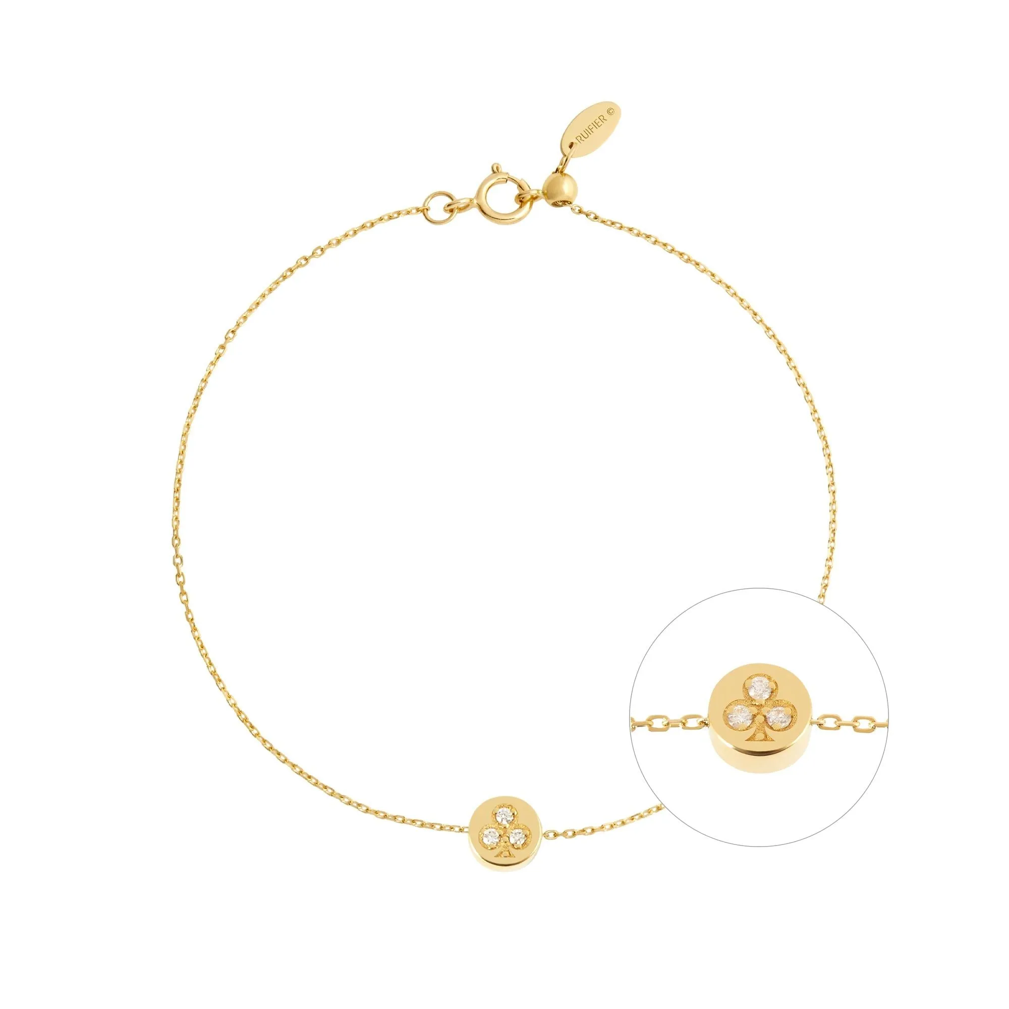 Modern Words Fine Clubs 18K Gold Bracelet w. Diamond