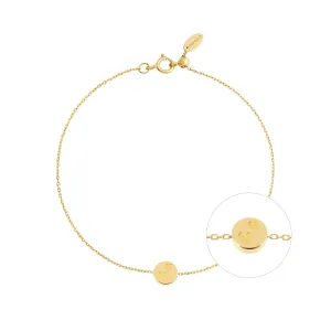 Modern Words Fine Double Heart 18K Gold Bracelet w. Diamond