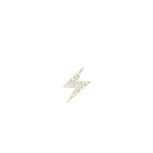Modern Words Fine Lightning 18K Gold Stud w. Diamond