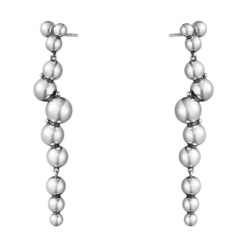 Moonlight Grapes long Silver Earrings