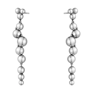 Moonlight Grapes long Silver Earrings