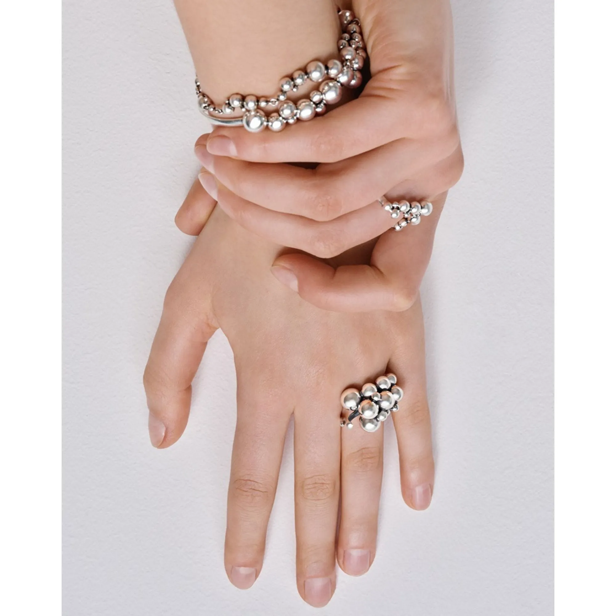 Moonlight Grapes Silver Closed Bangle