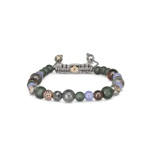 Multisize Non- Braided 18K Rosegold Bracelet w. Diamonds, Tanzanite