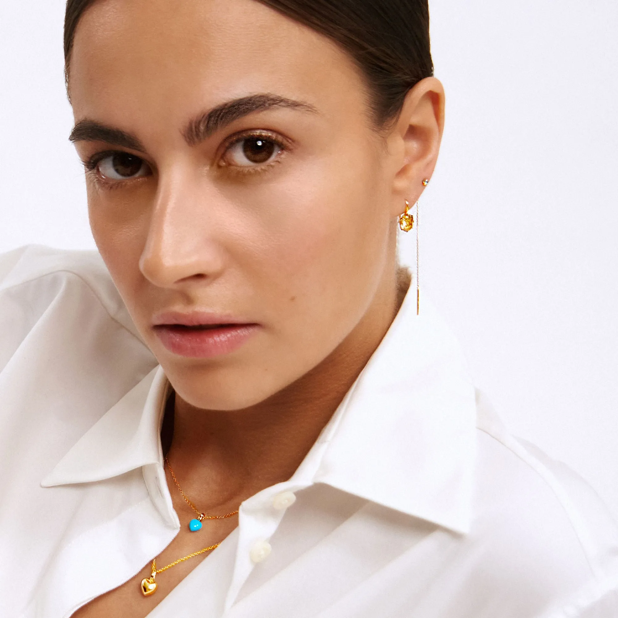 My Precious - Rainbow 10K Gold Earhanger w. Topaz