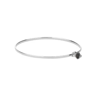Never Knew Silver Bangle w. Diamond