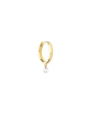Niva 14K Gold, White Gold or Rose Gold Huggie w. Diamond