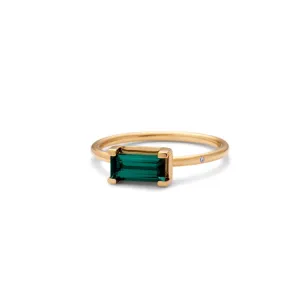 Nord Green 18K Gold Ring w. Tourmaline & Diamond