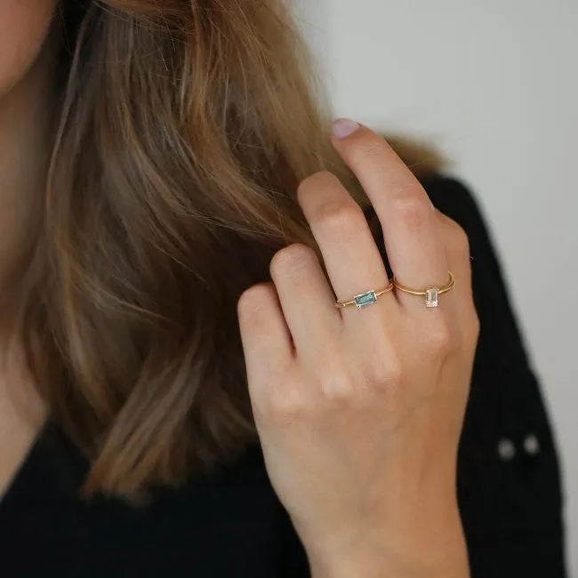 Nord London 18K Gold Ring w. Blue Topaz