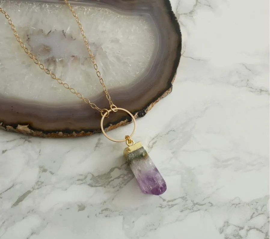 Nova Amethyst Prism Necklace