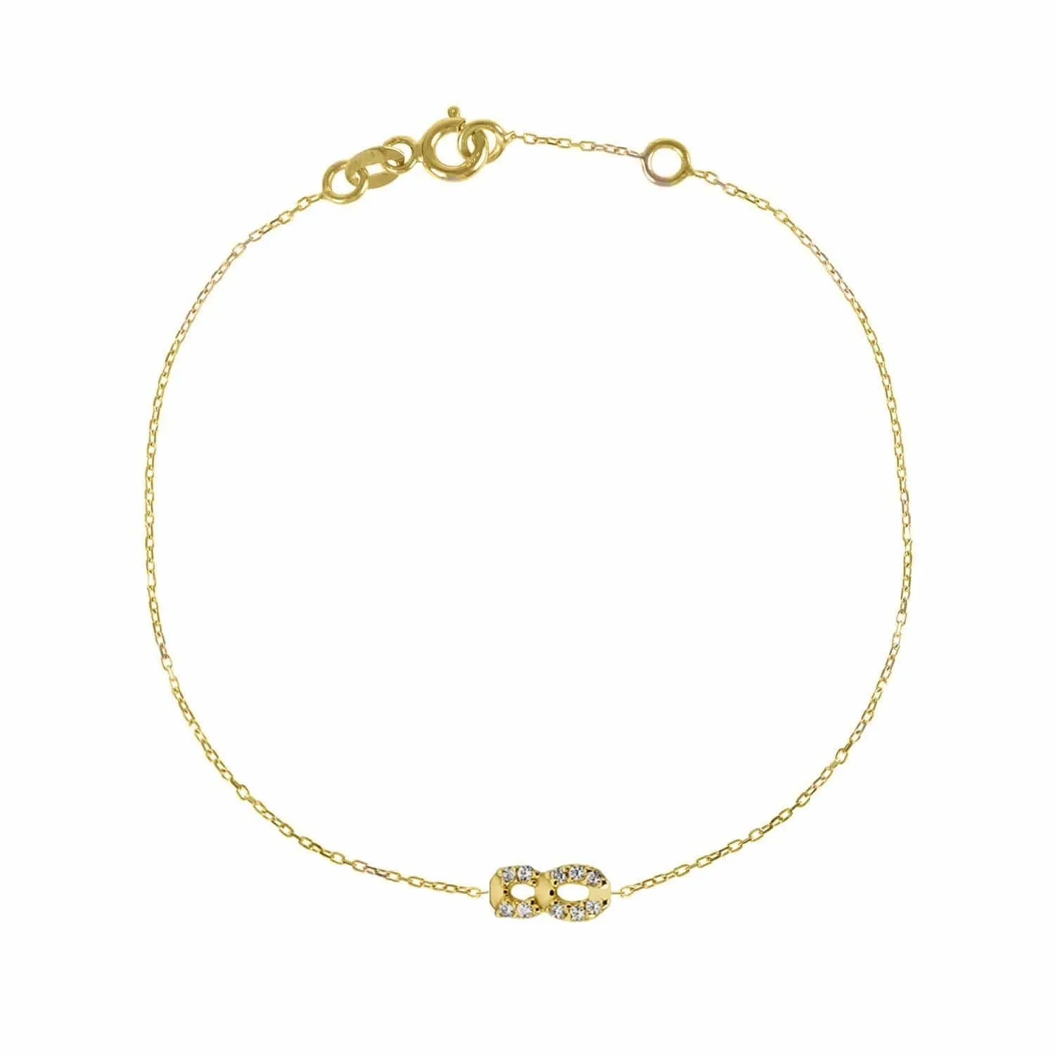 Numerology 8 18K Gold Bracelet w. Emeralds
