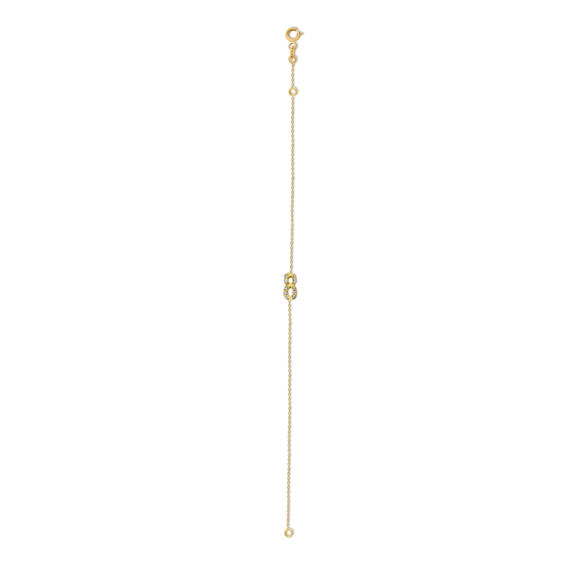 Numerology 8 18K Gold Bracelet w. Emeralds