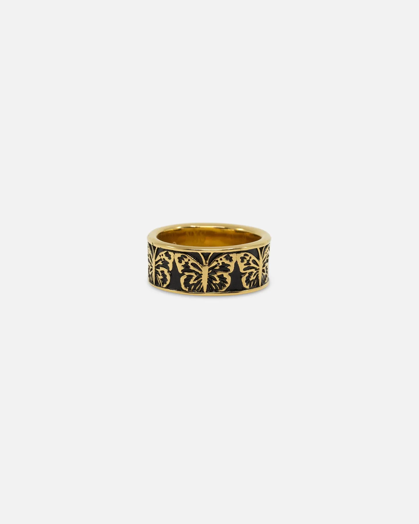 NXS Butterfly Band Ring Gold/Black