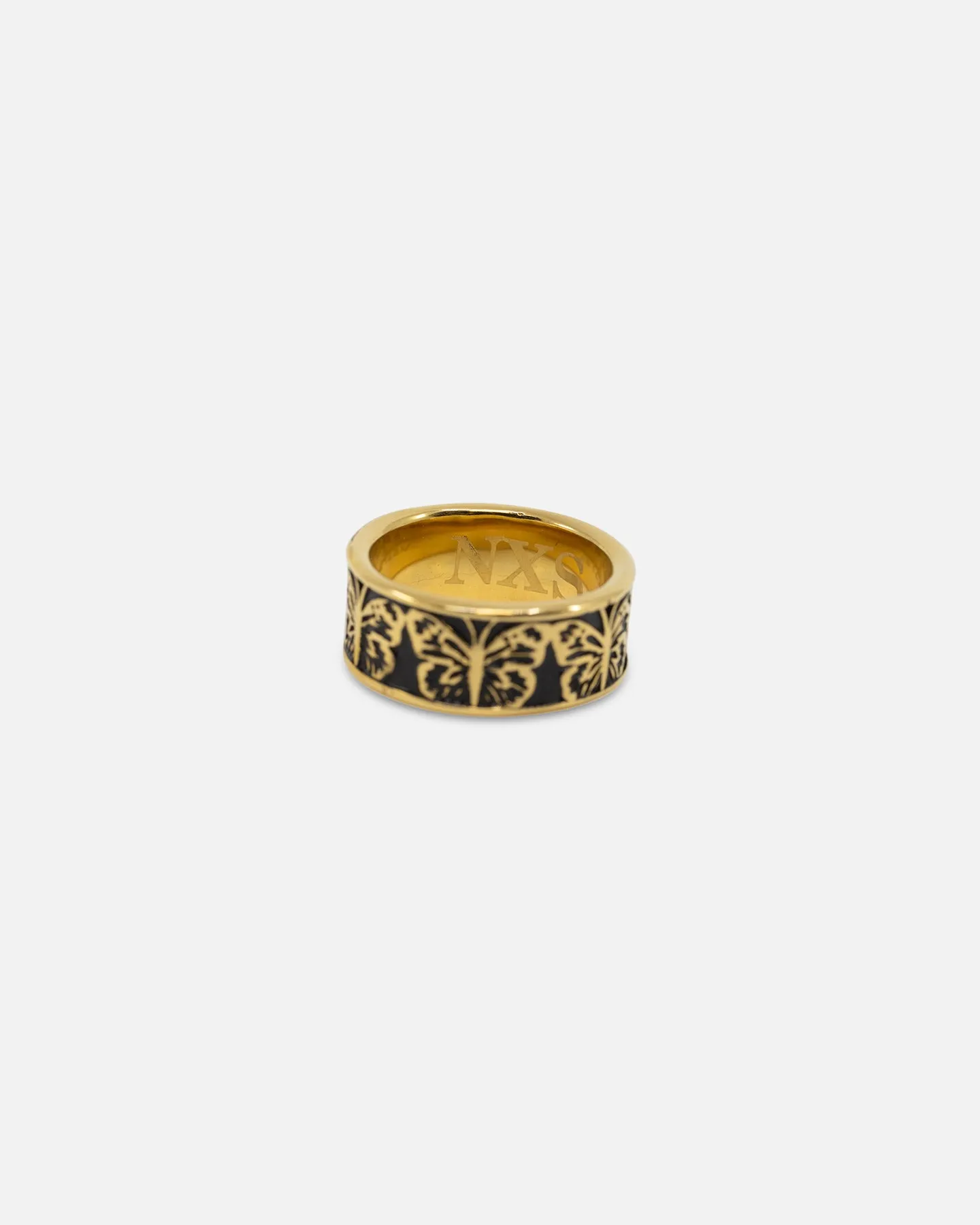NXS Butterfly Band Ring Gold/Black